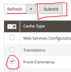 Clear Front-Commerce cache
