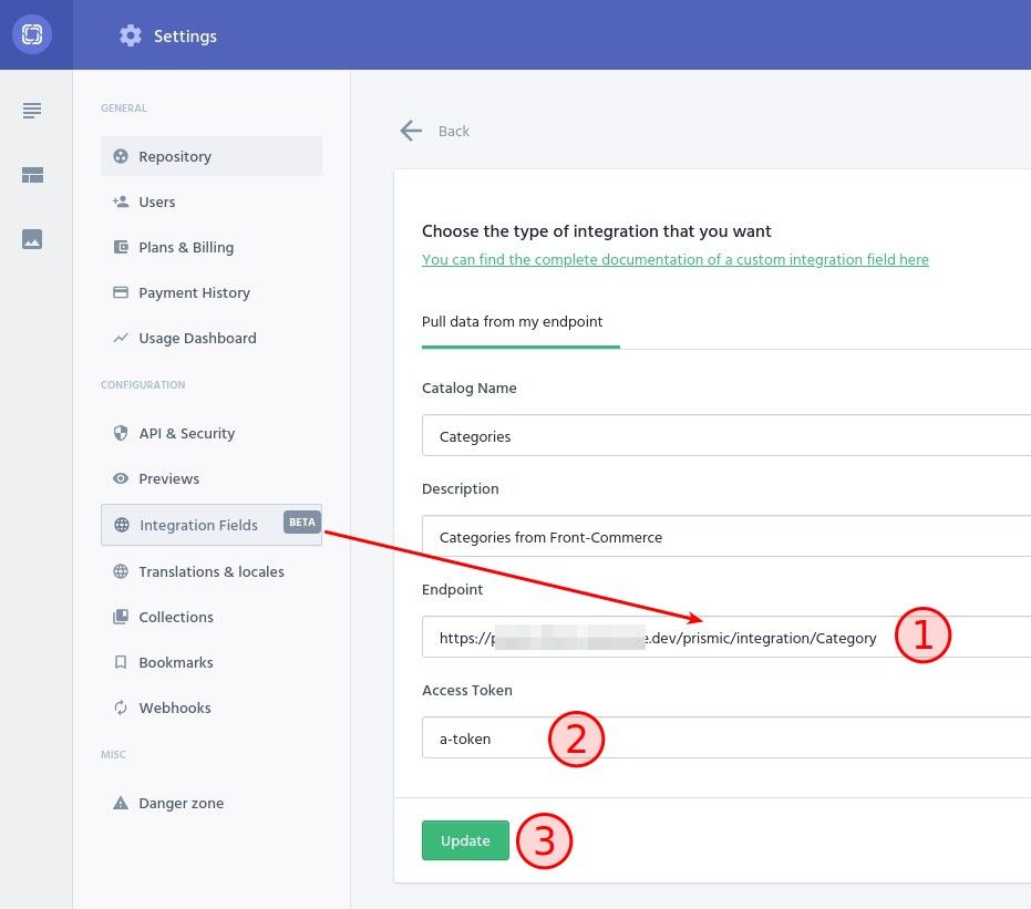 Integration field creation
form