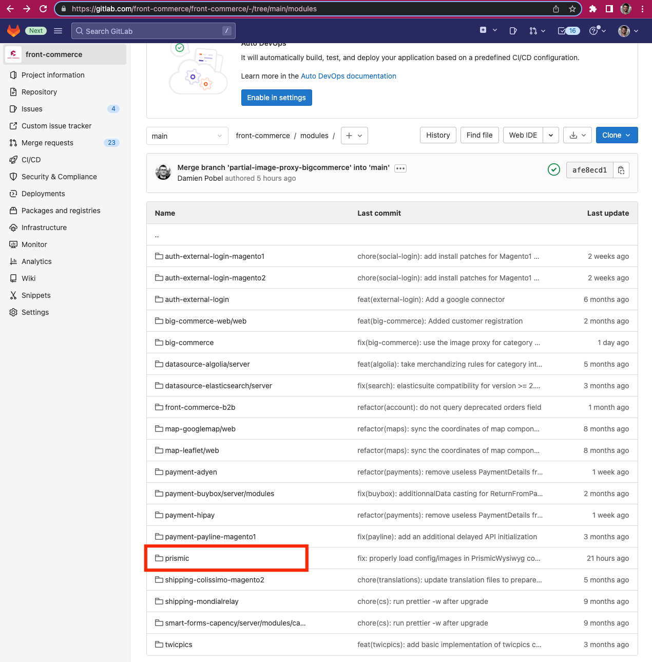 From 2.18.0 (included): the module is now in the Front-Commerce core